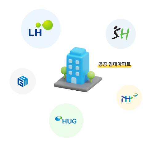 공공 임대아파트 - LH공사, gh, hug, ih, sh